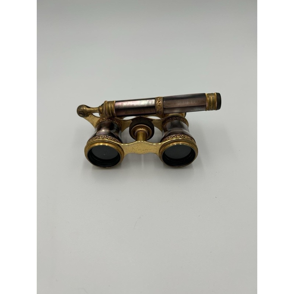 J. F. M. Paris Mother of Pearl Brass Opera Glasses Pre-1930 France
